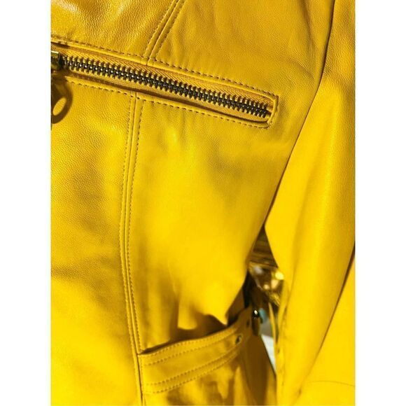Vintage Tibor Leathers yellow Size M - Picture 4 of 9